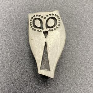 Vintage R Tennesmed Sweden Owl Brooch Pin Modernist Abstract Figural